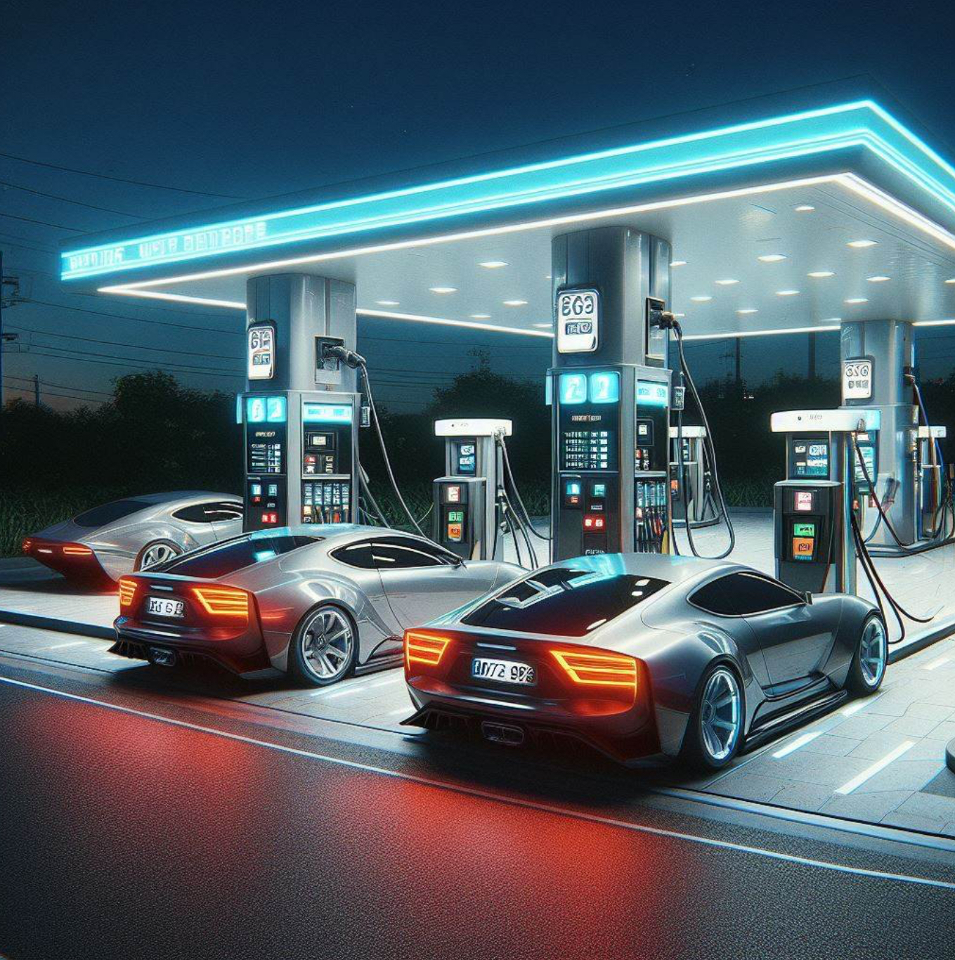 Foto ilustrativa de estación de servicio y equipo técnico